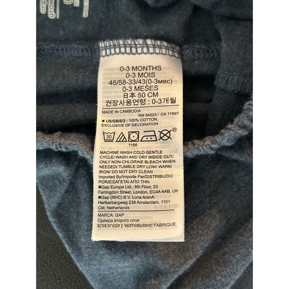 Baby Gap Blue Heather Organic Cotton Jogger Pants 0-3 Months 1341 - Picture 9 of 13